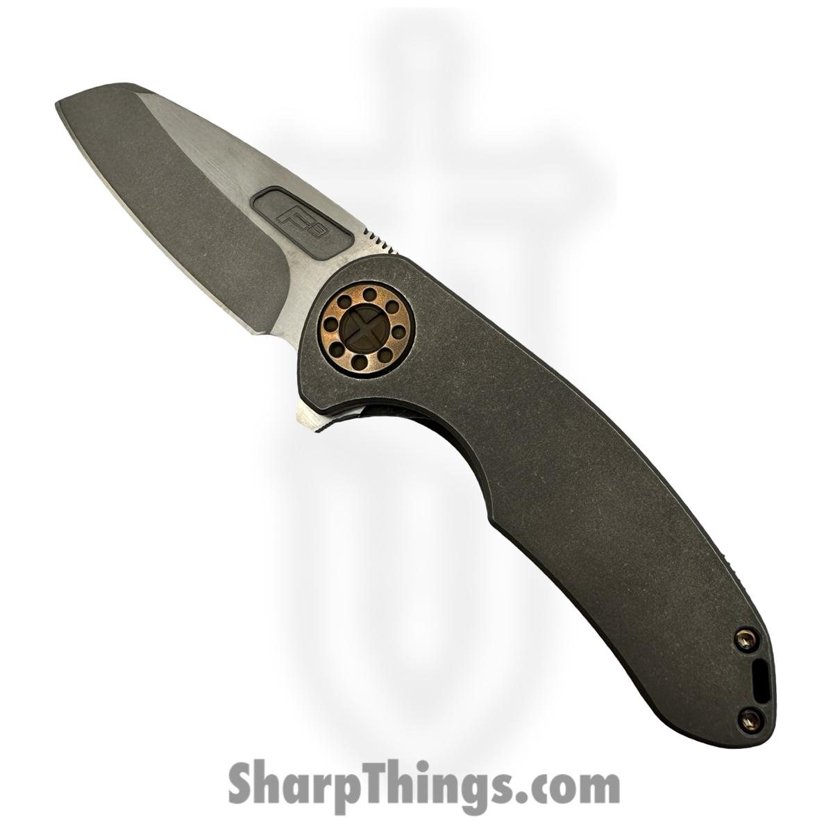 f7738f0a-4058-4b52-bbd7-cff1e8229043_F3M-WHX1-TISW_1.jpg Curtiss Custom Knives LLC - F3M-WHX1-TISW - F3 Medium Wharn Flipper - Folding Knife - CTS-XHP Two Tone Wharncliffe - Titanium - Stonewash - Image 1