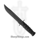 Ka-Bar - KA1214 - Fighting Knife - Fixed Blade Knife - 1095 Carbon Steel Coated Clip Point - Kraton G - Black