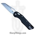 Microtech - 210T-12PMBK - MSI - Folding Knife - M390MK Stonewash Wharncliffe F/S - Injection Molded High Strength Polymer - Black