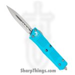 Microtech - 138-4 TQ - Troodon - OTF Auto - M390 Satin Dagger - 6061-T6 Aluminum - Turquoise