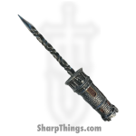 Full Heart Forge - FHF-CHESS-RK - Rook Spike - Fixed Blade Knife - 316 Stainless Satin Spike - Resin - Grey, Brown, Gold