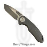 Curtiss Custom Knives LLC - F3M-SLFL-ST - F3 Med Slicer - Folding Knife - CTS-XHP Stonewash Drop Point - Titanium - Natural