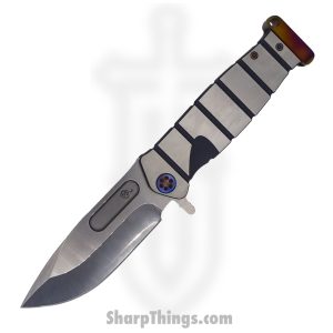 Medford Knife - MK204MTQ-37A2-TFCF-PF - USMC Fighter Flipper Knife - Tumbled MagnaCut - Blue