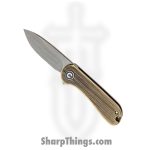 Civivi - CIVC18062Q1 - Mini Elementum - Framelock Flipper - 14C28N Hand Rubbed Brass - Brass
