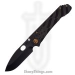 Medford Knife - MK002DPQ-30PV-T1C1-Q4 - 187 DP Folder Knife - PVD D2 Steel - Black "Ghost Flag"