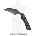 T.Kell Knives - FLNGnMtl - FLN Removable G-10 Ring - Fixed Blade Knife - 80crv2 Coated Hawkbill - G10 - Gunmetal