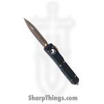 Microtech - 122-13AP - Ultratech - OTF Auto - Elmax, M390, 204P Bronze Apocalyptic Dagger - 6061-T6 Aluminum - Black