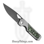 Kizer Cutlery - KI3634SA2 - Mini Militaw - Folding Knife - S45VN Coated Drop Point - Titanium Fat Carbon - Silver Green