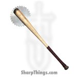 Heavy Barrel Designs - HBD-bat-6 - Saw Bat - Leather Cord Wrapped - Brown Red