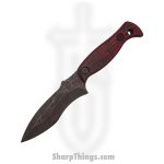 Half Face Blades - HFBEXMK1 - Extremis MK1 - Fixed Blade Knife - S35VN Acid Etch Spear Point - Lava Flow CF - Black/Red