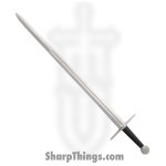 Legacy Arms - IP003 - 12th Century Norman Sword - Fixed Blade Knife - 5160 HC Polished Dagger - Leather Covered Wood - Black