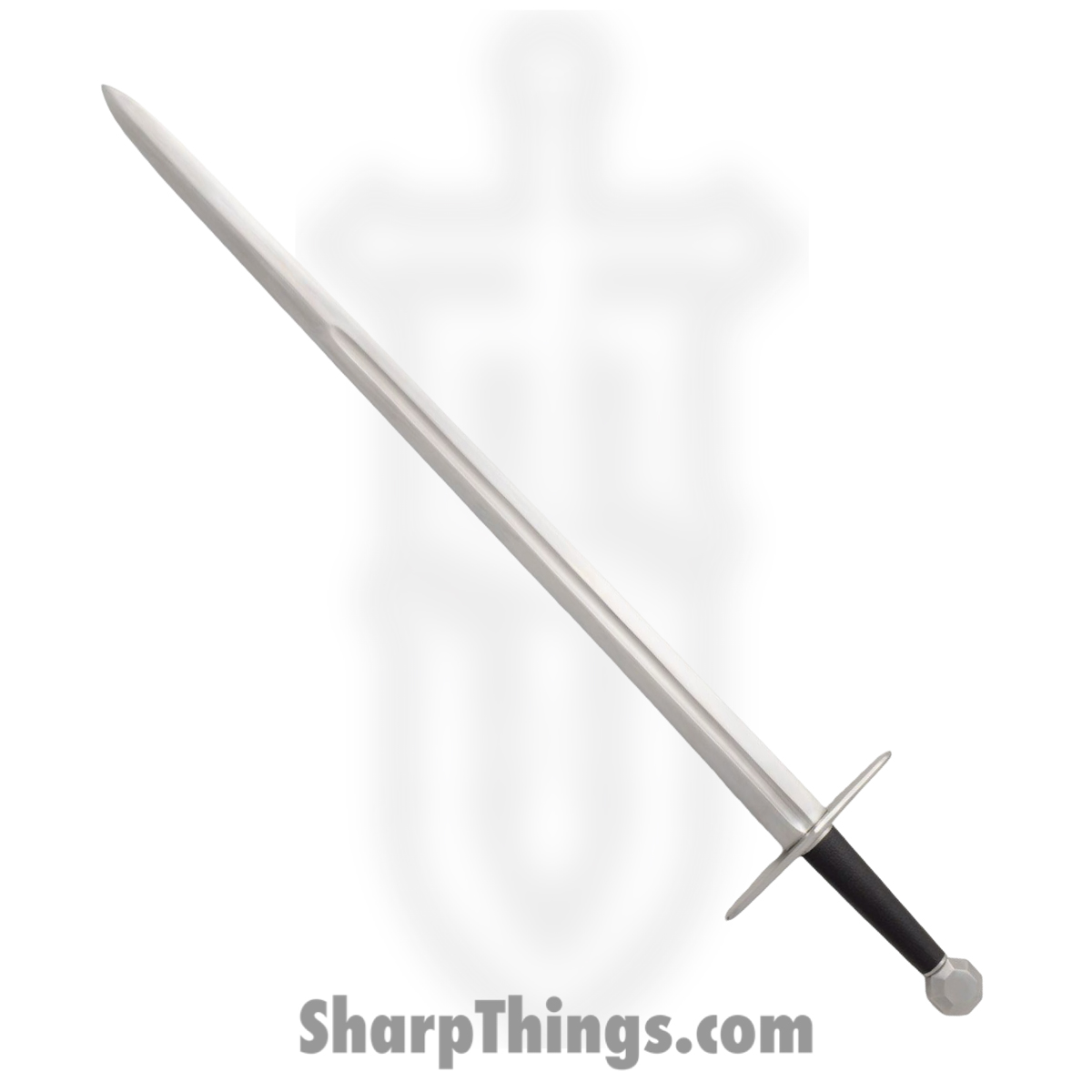 fa638db3-e325-4e9a-9db3-89249611f840_IP003_1.jpg Legacy Arms - IP003 - 12th Century Norman Sword - Fixed Blade Knife - 5160 HC Polished Dagger - Leather Covered Wood - Black - Image 1