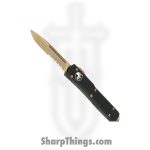 Microtech - 121-14 - Ultratech 121-14 - OTF Auto - Auto OTF Drop Point Combo - 6061-T6 Aluminum - Bronze Black
