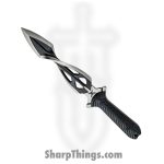 United Cutlery - UC3437 - M48 Cyclone Tsunami - Fixed Blade Knife - 2Cr13 Two Tone Black Satin Dual Edged Spiraling Dagger - GFRN - Black