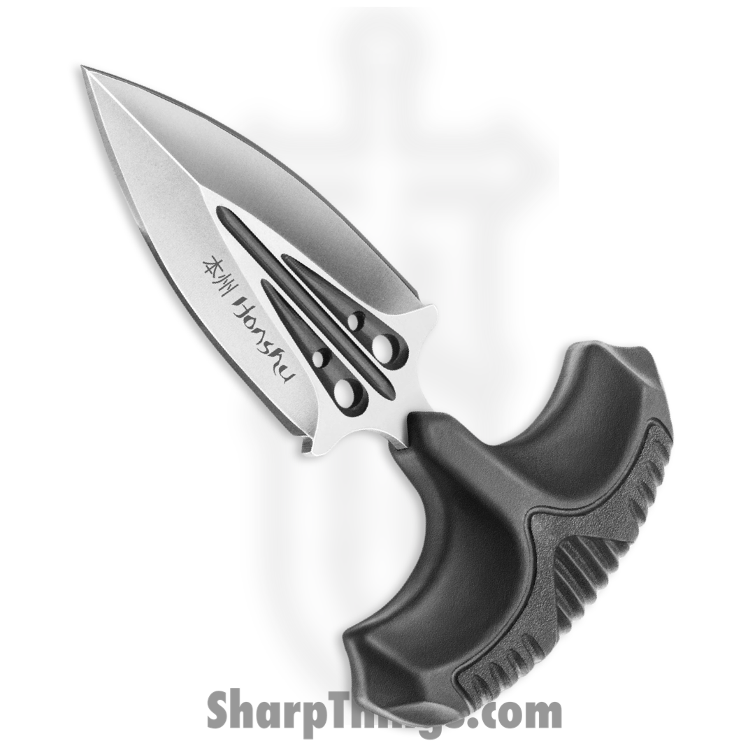 fb136e41-1567-4a03-adde-3871f265bc12_UC3251_1.png United Cutlery - UC3251 - Honshu Small Push Dagger - Fixed Blade Knife - 7Cr13 Satin Dagger - TPR Rubber - Black - Image 1