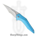 Brous Blades - BRB248 - Tyrant - Folding Knife - D2 Satin Tanto - Aluminum - Blue