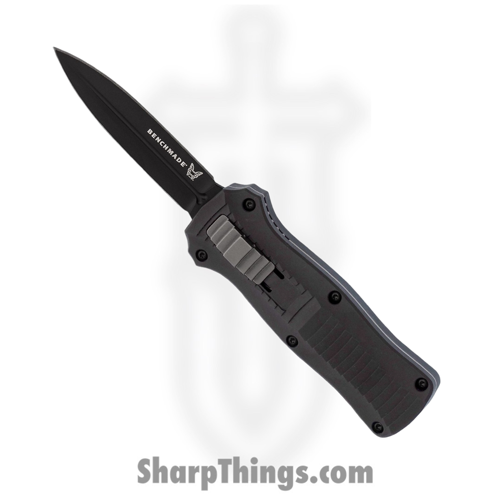 fbcb1cb9-582f-439e-ad2d-9f5c8d314835_3350BK_1.jpg Benchmade - 3350BK - Mini Infidel Tactical - OTF Auto - D2 Coated Dagger - 6061-T6 Aluminum - Black - Image 1