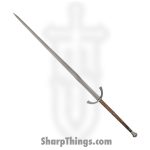 Battle Tested - BT2704 - Great Sword - Fixed Blade Knife - Carbon Steel Polished - Wire Wrapped Wood - Brown