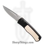 ProTech - BR-1.51 - Magic Bolster Tuxedo - Automatic Knife - 154CM Stonewash Drop Point - Aluminum/Micarta - Black/White