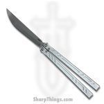 Blade Runner Systems - BRSBBSBAYSTD - Barebones Standard - Balisong - Stonewash 154cm Bayonet - 7075 - Grey