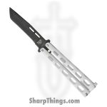 Bear & Son - BC115TANW - Butterfly - Balisong - 1095 HC Coated Tanto - Powder Coated Zinc - Black