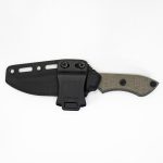 T.Kell Knives - StrikerODMBG - Striker - Fixed Blade Knife - 1095 Nickle Boron Coated Clip Point - Micarta - OD Green Premium Bullet Grip