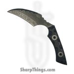 T.Kell Knives - FLNBlk - FLN Removable G-10 Ring Black Recon - Fixed Blade Knife - 80crv2 Coated Hawkbill - G10 - Black