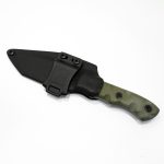 T.Kell Knives - BushODGrnGG - Bushman - Fixed Blade Knife - 1095 Nickle Boron Coated Drop Point - G10 - OD Green Grenade Grip