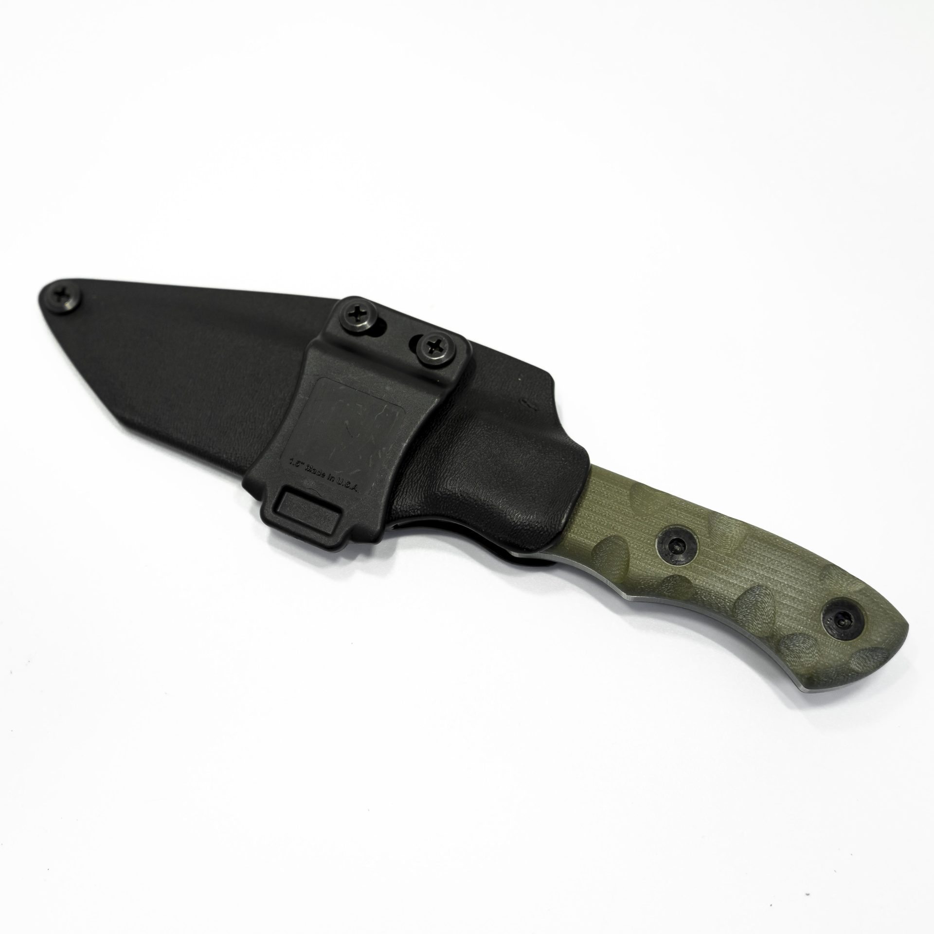 fcee4484-e372-4080-980f-a56372206553_BushODGrnGG_1.jpg T.Kell Knives - BushODGrnGG - Bushman - Fixed Blade Knife - 1095 Nickle Boron Coated Drop Point - G10 - OD Green Grenade Grip - Image 1