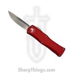 Microtech - 703-10RD - Hera - OTF Auto - Elmax, M390, 204P Stonewash Drop Point - 6061-T6 Aluminum - Red