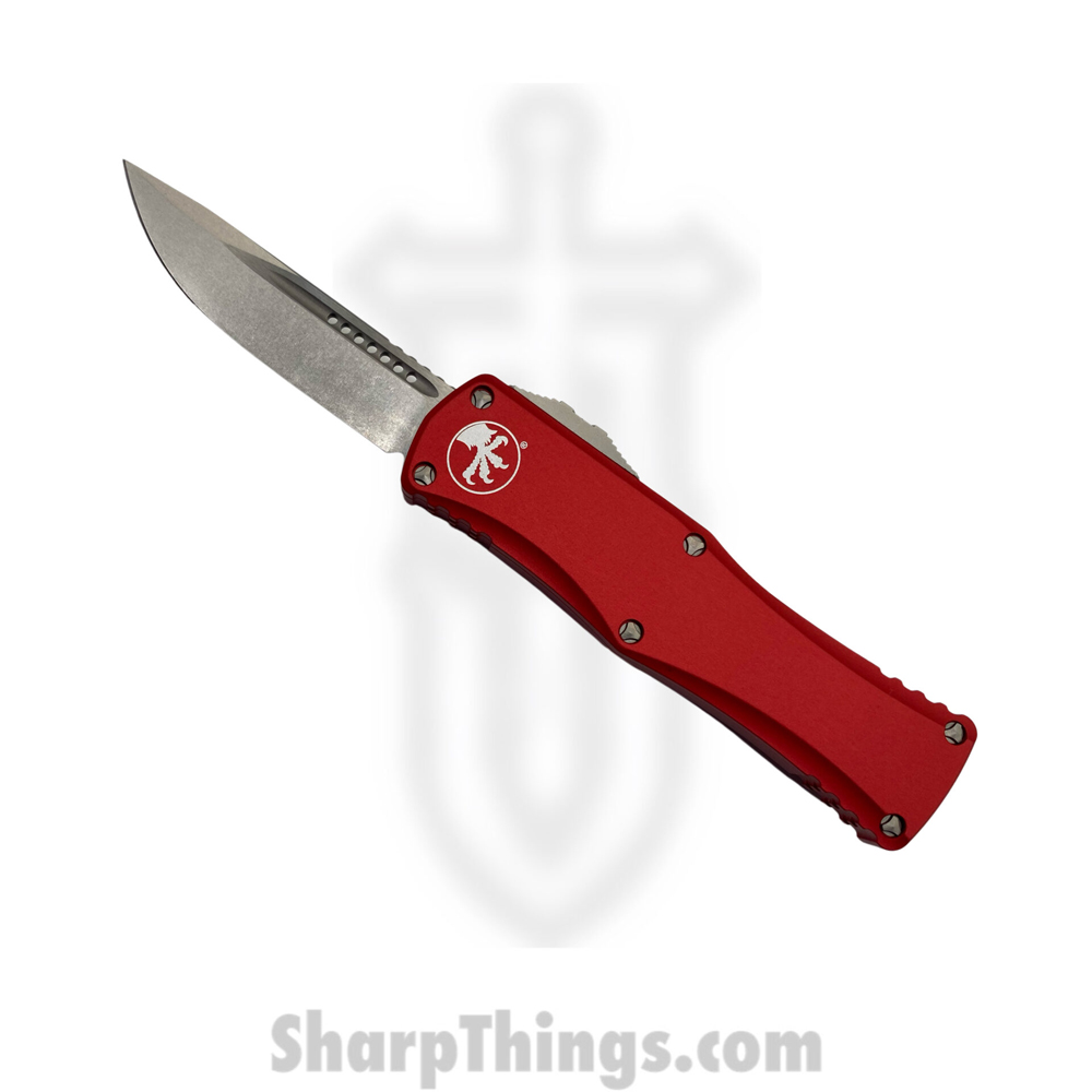 fd37ca44-6bce-4c91-9407-bc2c3559c8de_703-10RD_1.jpg Microtech - 703-10RD - Hera - OTF Auto - Elmax, M390, 204P Stonewash Drop Point - 6061-T6 Aluminum - Red - Image 1
