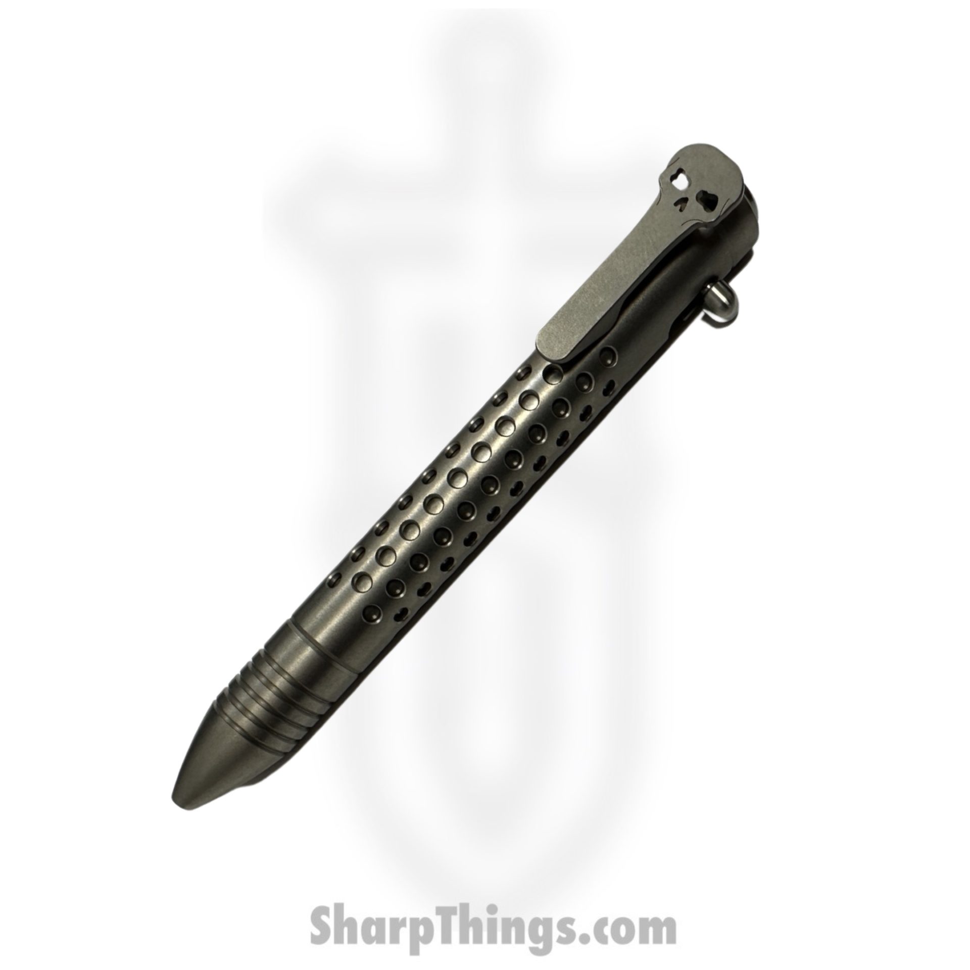 fd46f3d7-20cb-47f3-bec5-efb417e7cad1_PEN-BA-DSWTI_1.jpeg Chaves Knives - PEN-BA-DSWTI - Bolt Action Pen - Stonewash - Titanium - Dots - Image 1