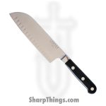 Lamson - 39253 - 7" Premier Forged Santoku Kullenschliff Edge Knife - Midnight Black