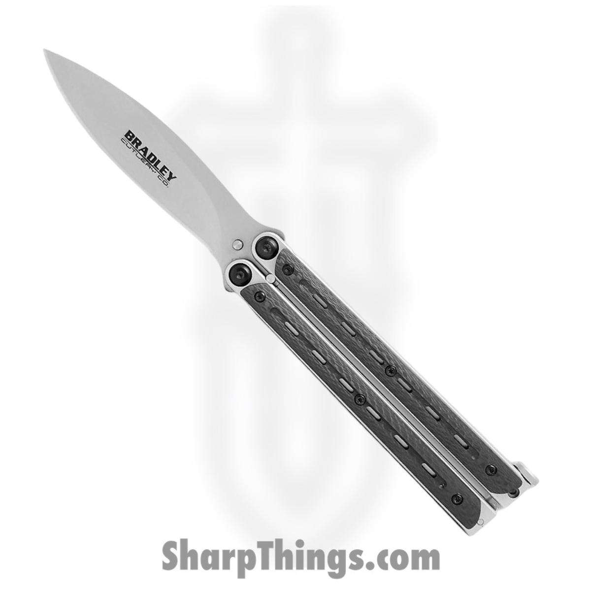 fd9c39e2-0b50-451d-9403-029f9c76cbc6_BCC903_1.jpg Bradley - BCC903 - Kimura - Balisong - 154CM Blasted Spear Point - Steel - Black Gray - Image 1