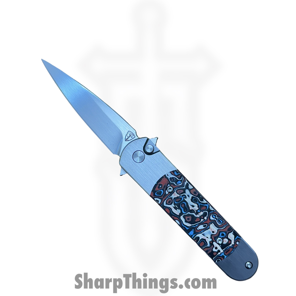 fde2c735-1fdc-4b55-8cd8-404bfe4cd2af_RR155_1.jpg Finch Knife Co. - RR155 - Road Runner Street Heat - Folding Knife - 154CM Satin Spear Point - Carbon Fiber - Red/White/Blue - Image 1