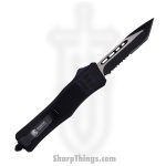 Steel River Knives - SB618TSBK - Midway OTF Auto - 440 2 Tone Serrated Tanto - Black