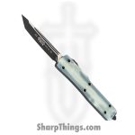 Microtech - 149-1GTJGS - UTX-70 Signature Series - OTF Auto - Elmax, M390, 204P Two Tone Tanto - 6061-T6 Aluminum/G10 - Black/Jade