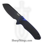 Kubey - KUB336D - Creon - Folding Knife - AUS-10A Blackwash Reverse Tanto - G10 - Black Blue