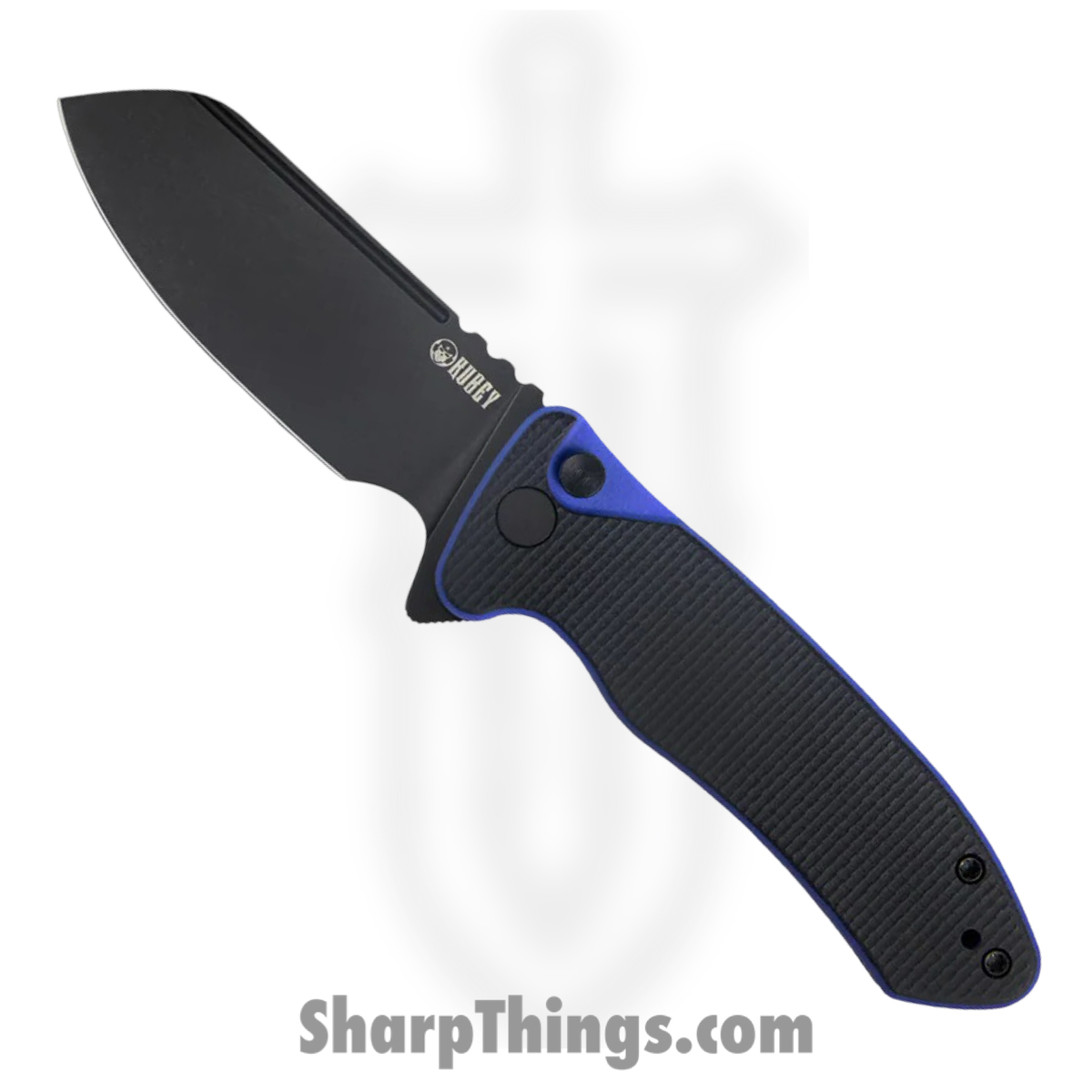 fe67bb6a-2bbe-42f6-b694-21e88f05bc49_KUB336D_1.jpg Kubey - KUB336D - Creon - Folding Knife - AUS-10A Blackwash Reverse Tanto - G10 - Black Blue - Image 1
