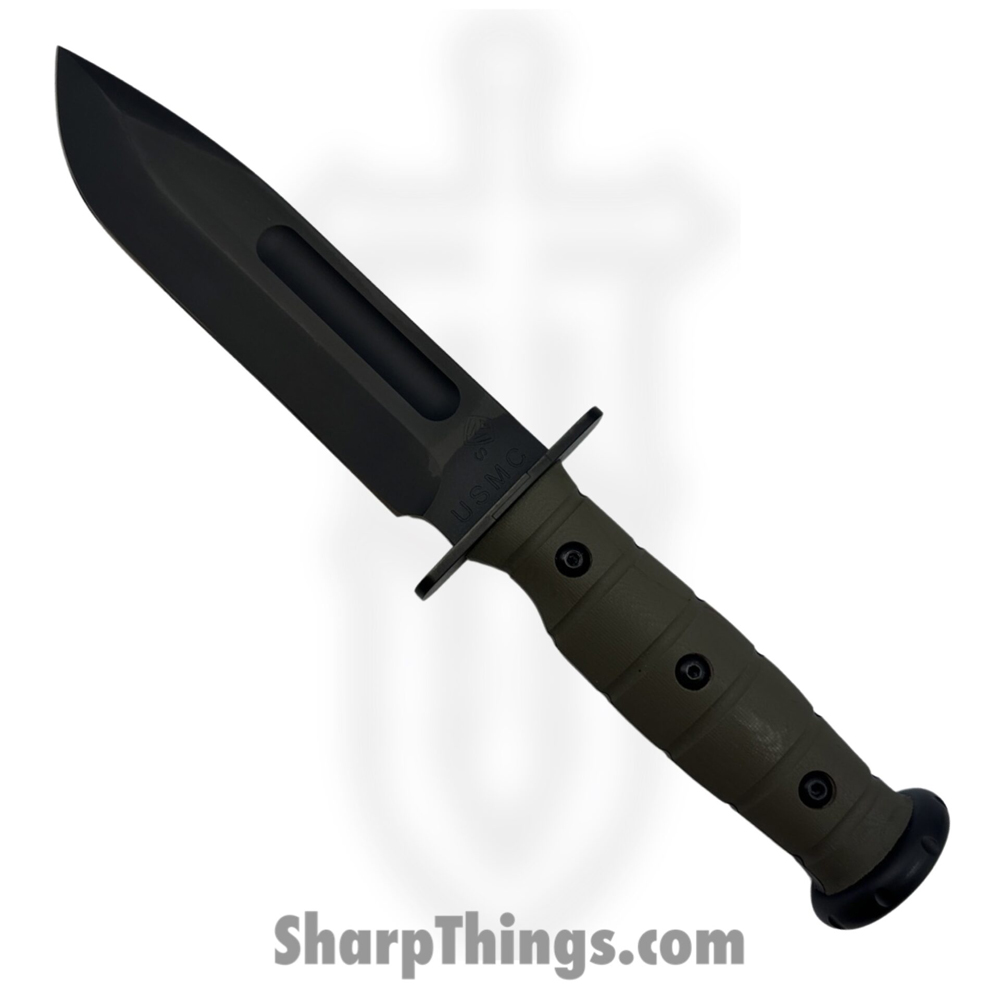 fe9d5954-b185-4a88-a520-53a3843bd505_MK103SPQ-08LE-SPQ3-Q4_1.jpg Medford Knife and Tool - MK103SPQ-08LE-SPQ3-Q4 - USMC Fighter - Fixed Blade Knife - S35VN PVD Drop Point - G10 - Black - Image 1