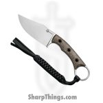 Civivi - CIVC20059B2 - Midwatch - Fixed Blade Knife - N690 Silver Bead Blasted Clip Point - Burlap Micarta - Brown