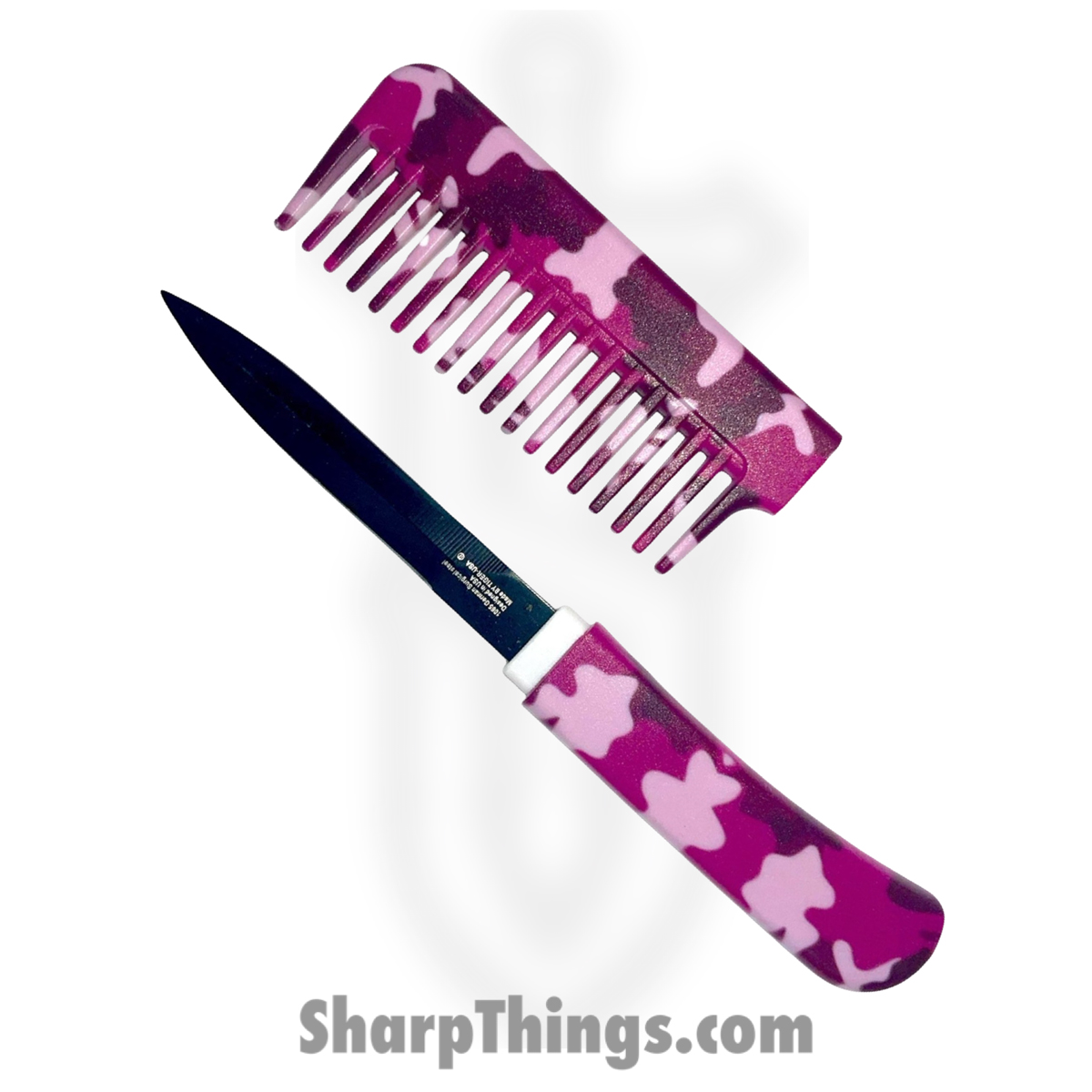 ff03886c-5869-42ee-a503-4202ca003e46_CK-CM5_1.jpg VOC - CKCM5 - CIA Agent Comb Knife - Fixed Blade Knife - Stainless Coated Dagger - Purple Camo - Image 1