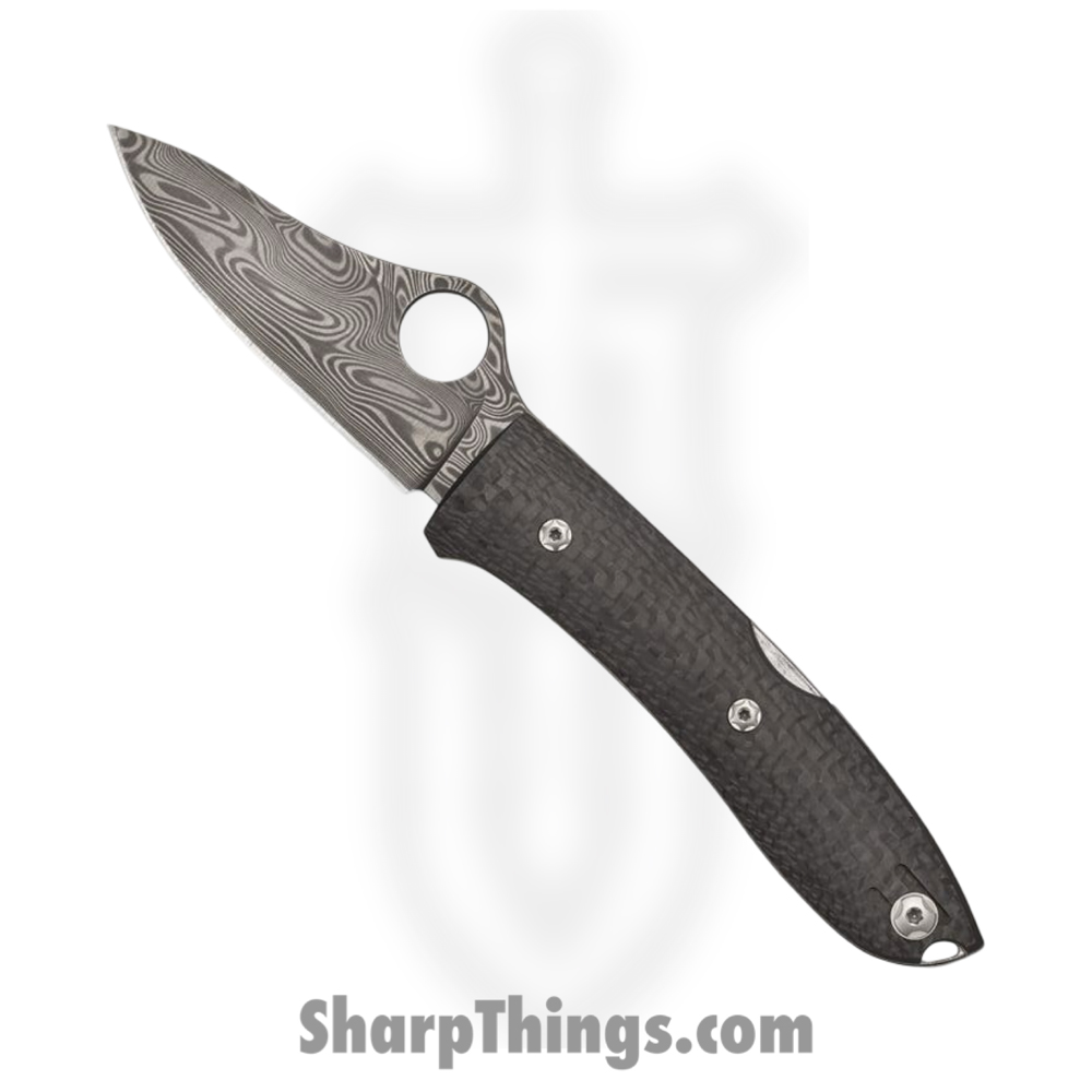 ff1c4eea-2ca9-45d6-89bb-ac2b666c8e3f_SC255CFPD_1.jpg Spyderco - SC255CFPD - SpyOpera - Folding Knife - Damasteel Clip Point - Carbon Fiber - Black - Image 1