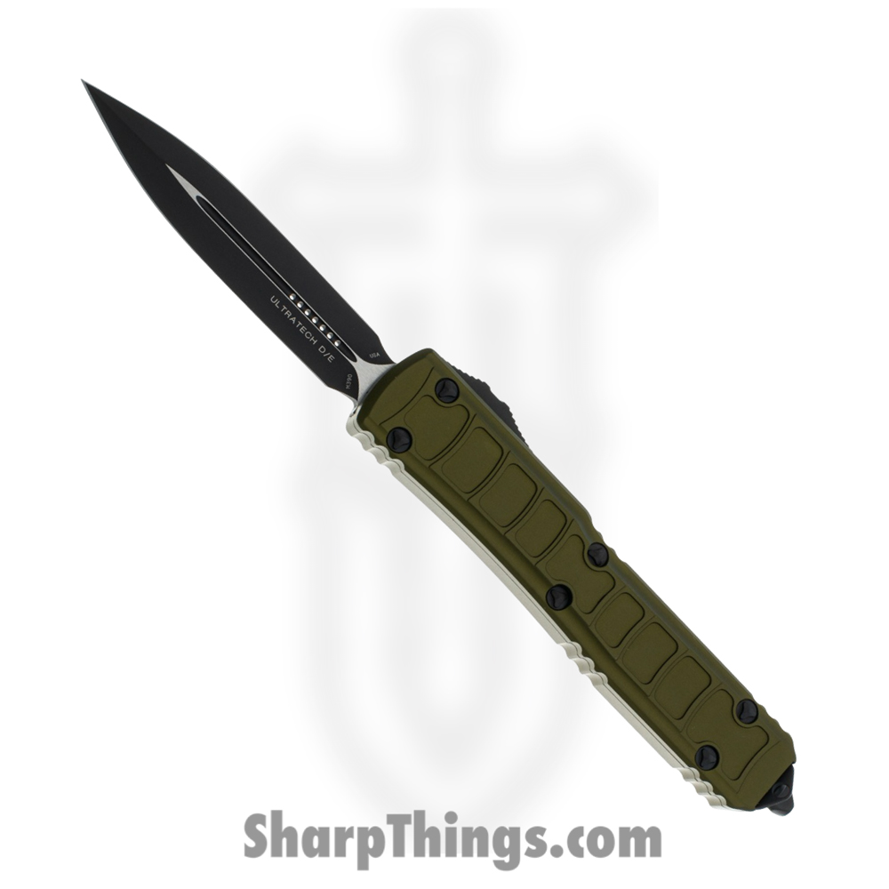 ff413c79-e64e-4243-a5b4-b5139be39185_122II-1ODS_1.jpg Microtech - 122II-1ODS - Ultratech II Signature Series - OTF Auto - M390 Coated Dagger - 6061-T6 Aluminum - OD Green - Image 1
