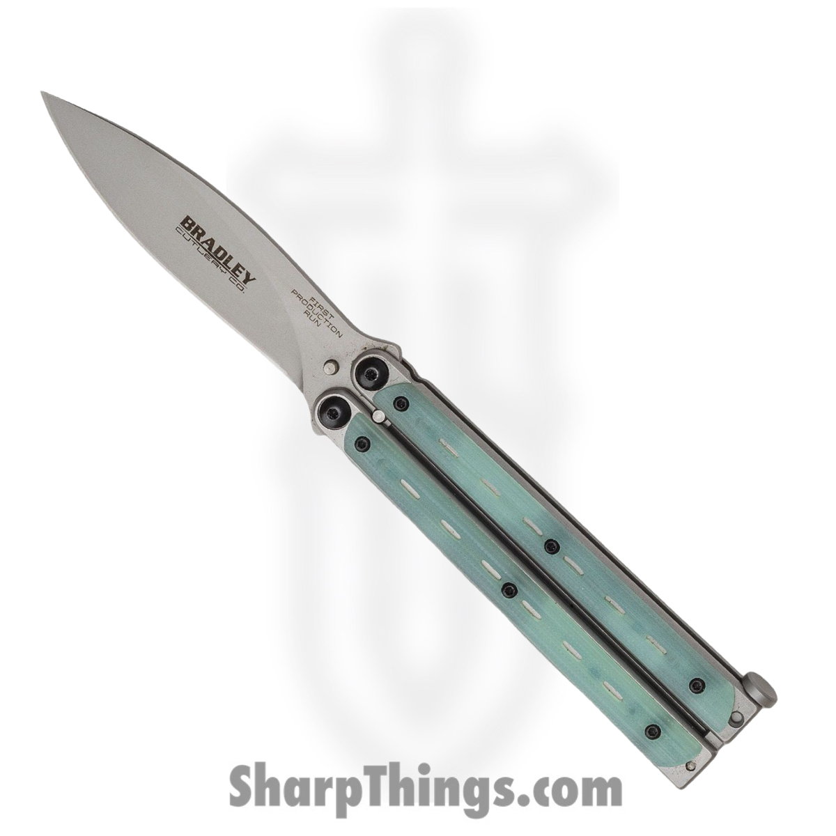 ff6d4055-e492-4010-9119-54c17567b174_BCC907_1.jpg Bradley - BCC907 - Kimura - Balisong - 154CM Blasted Spear Point - Steel G10 - Natural - Image 1