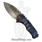 Medford Knife and Tool - MK0124TD-03A1-T1CF-BN - Praetorian T - Folding Knife - S45VN Tumbled Drop Point - Titanium - Faced Flamed and Acid Etched