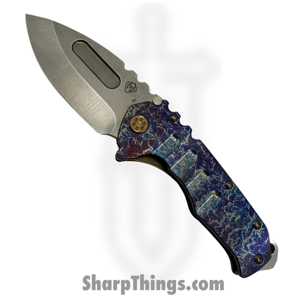ff931b67-6411-487b-83dc-a4623578a46c_MK0124TD-03A1-T1CF-BN_1.jpg Medford Knife and Tool - MK0124TD-03A1-T1CF-BN - Praetorian T - Folding Knife - S45VN Tumbled Drop Point - Titanium - Faced Flamed and Acid Etched - Image 1