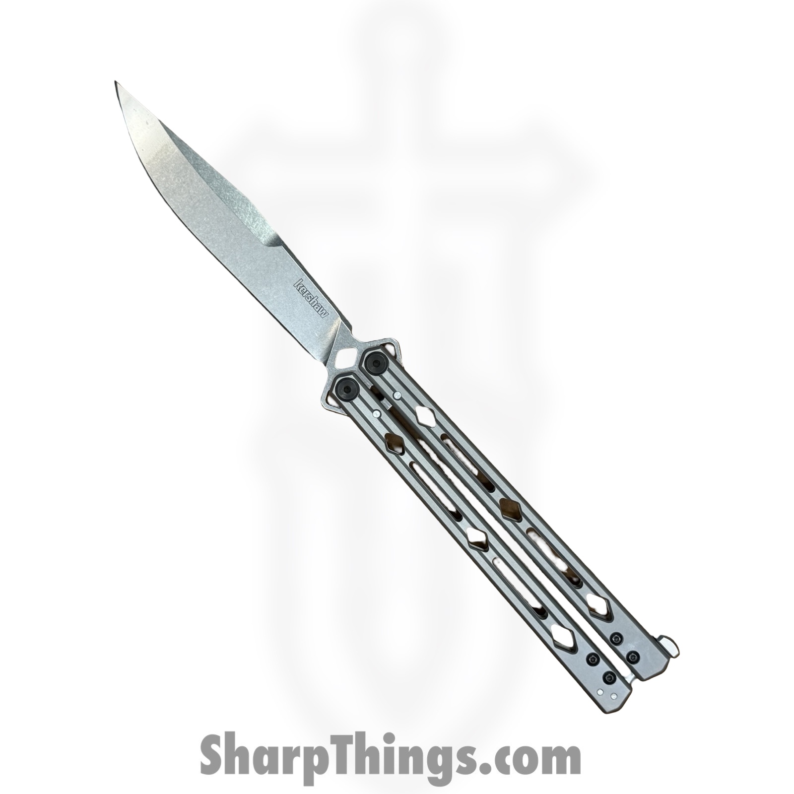 087171067865.jpg Kershaw - KS5150MAG - Lucha - Balisong - CPM MagnaCut Stonewash Clip Point - Stainles Steel - Blasted - Image 1