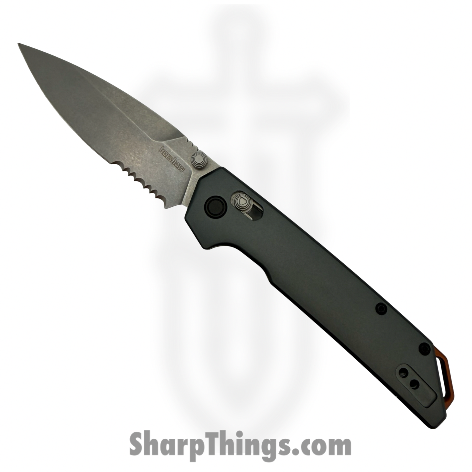 087171068749.png Kershaw - 2038ST - Iridium Duralock P/S - Folding Knife - D2 Satin Spear Point - Aluminum - Gray - Image 1