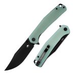 Klaken Knives - J335-JD-BK - The Lancet - Folding Knife - 14C28N Coated Clip Point - G10 - Jade